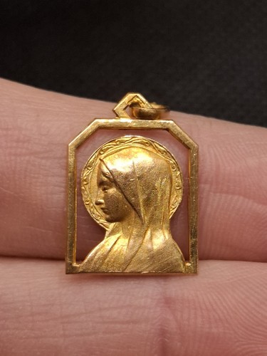Ancien pendentif plaque or - ancien, en