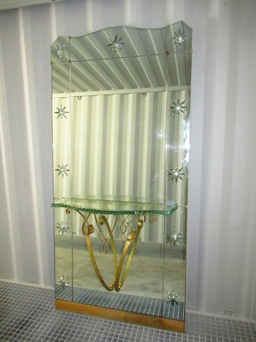 Ancien miroir gravé avec - gravÉ,