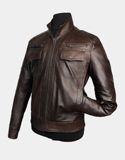 MEN'S ART U0316 LEATHER JACKET JACKET SIZE AVAILABLE 46 to 60