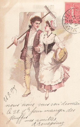 Illustree couple paysans - couple,
