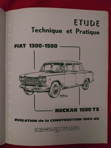 Revue technique fiat 1300 1500 - technique,