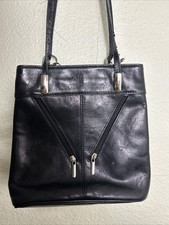 Vintage Pelle Made In Italy Black Leather Mini Backpack Purse Flaws 9x9x3