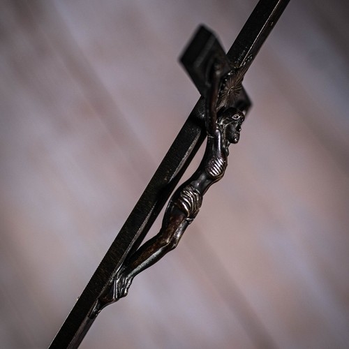 Ancien crucifix 20cm laiton - ancien,