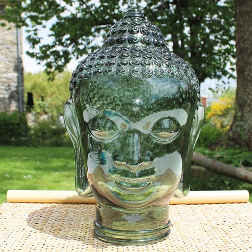 Tête bouddha verre - tête,