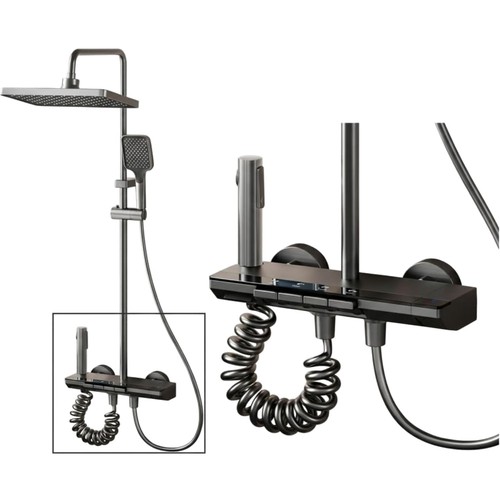 Colonne douche noire titane - colonne,