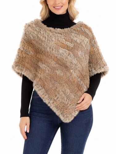 Poncho cape fourrure lapin - poncho,cape,
