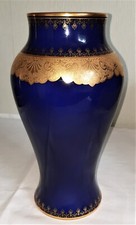 Vase bleu de four double