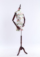 B4O Mannequin Femelle En Bois Avec Bras Et Mains Réglables Torses En Tissu
