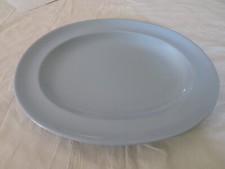 VILLEROY ET BOCH METTLACH IMPOSANT PLAT PLAT FAIENCE BLEU PASTEL VERS 1960/1970