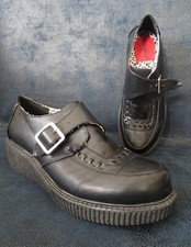 CREEPERS femme taille 37 intérieur léopard noir  & blanc / occasion en bel état