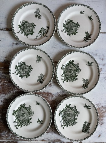 Lot assiettes plates - 6, terre