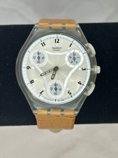 2001 Swatch Skin Chrono Flatzone Honey SUYK100D Watch (Tested - Works)