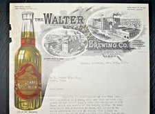 1918 WALTER BREWING PUEBLO COLORADO LETTERHEAD NOTE SIGNED BY M WALTER JR FP172
