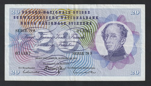 Francs suisse 1971 - 20,