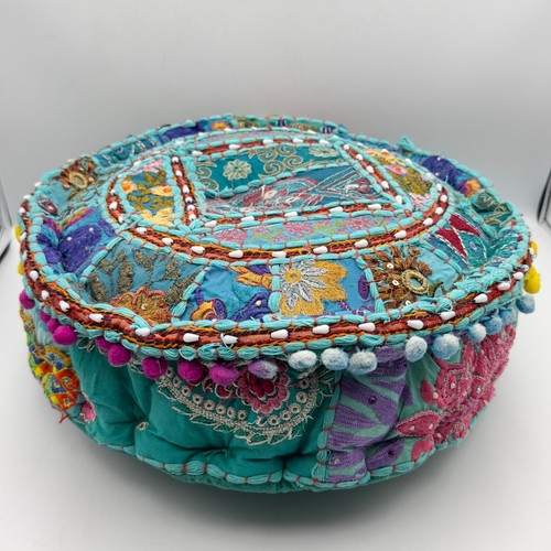 Round floor pouf teal - floor,
