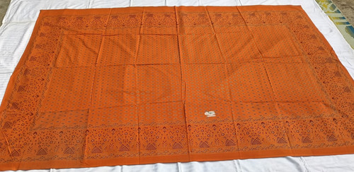Couvre lit indien orange - couvre-lit,
