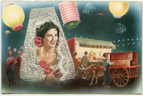 Espagne femme lampions - espagne., femme.