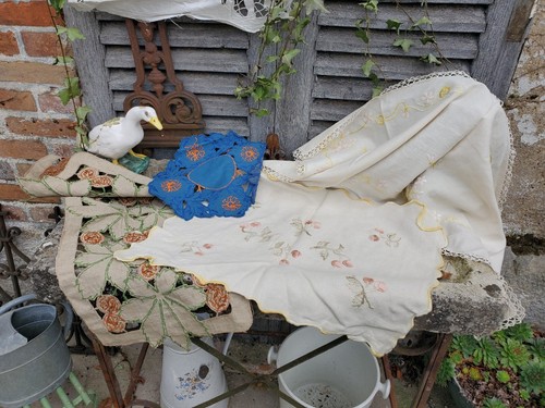 Linge ancien lots - , brodé