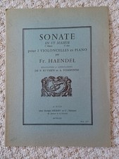 Fr. HAENDEL SONATE En Ut Majeur Pour 2 Violoncelles Et Piano In C Major 1965