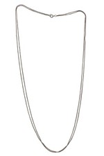 Fine chain double rows necklace in solid silver lg 62cm circa 1900 VGC