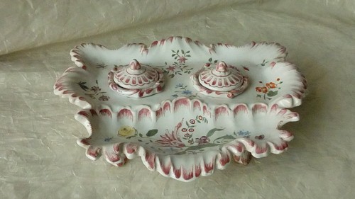 Encrier ecritoire faience - encrier,