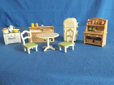 Silvanian Family Epoch Dollhouse Kitchen Sink Fridge Table 90s Vintage