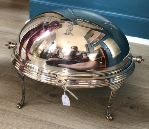 Ancien réchaud plat métal - plat,