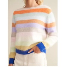 Bellerose Parchment Stripe Datris Sweater Soft Angora Size 0 Preppy Chic