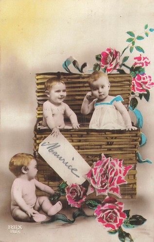 Malle osier bebes roses - malle,