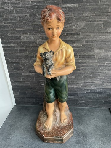 Plâtre ancien statue jeune - plâtre,