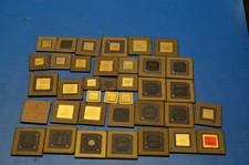 mixed lot of vintage processors CPUS Intel Pentium i486 DX2 i386 IBM PC gold pin