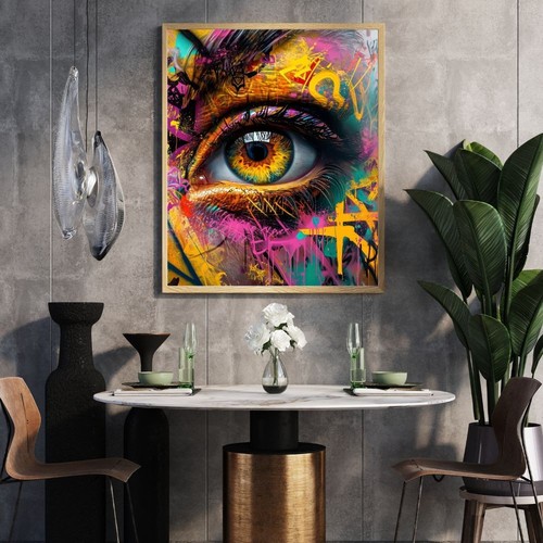 Tableau street art oeil - -,