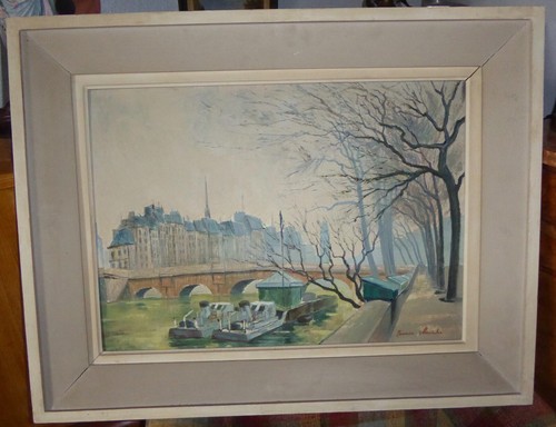 Tableau peinture paris quais - tableau,