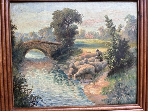 Ancien tableau huile - à, l’huile