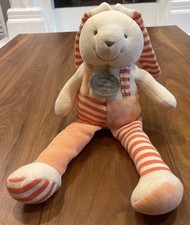 DOUDOU et Compagnie Paris Orange Peach Cream Bunny Plush Squishy Striped HTF EUC