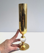 Glam Valerio Albarello 10.5" Vase Swarovski Crystal 24K Gold Plated Brass USA