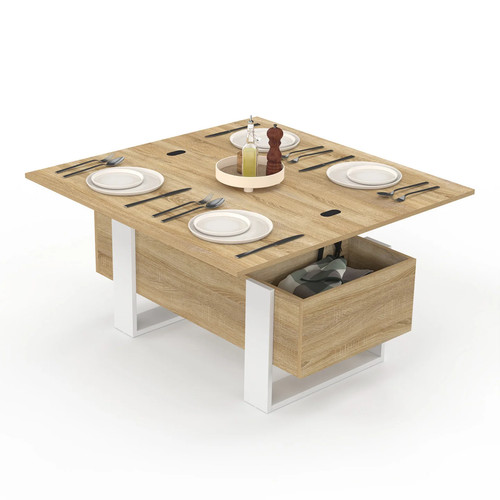 Table basse plateau relevable