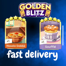 monopoly all stickers  go - fast delivery golden blitz  soufle & masala dabba