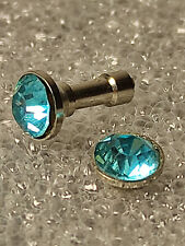 1 Piercing De Nez ou Autre (Couleur:  Bleu Emeraude) - Tige droite acier