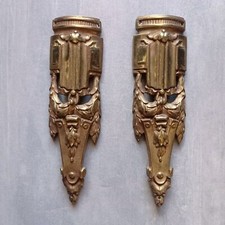 2 Ornements Garniture Pied De Meuble  Bronze Style Louis XVI époque Napoléon III