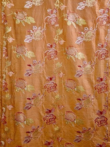 Tissu soie sauvage brodée - tissu,