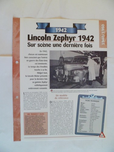 Carte fiche auto lincoln - fiche,