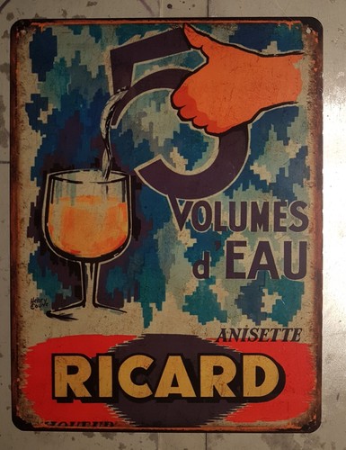 Plaque métal vintage ricard - plaque,