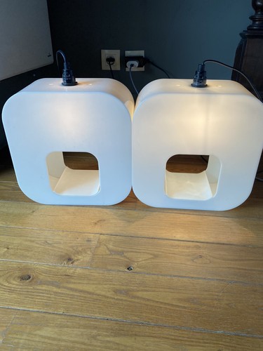 Paire lampe plastique blanc - paire,