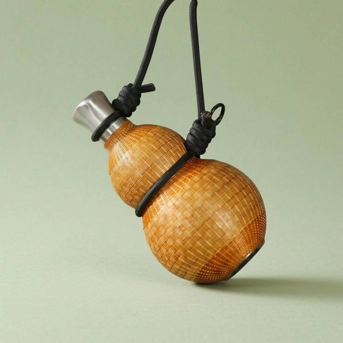 Gourde bambou tressé capuchon - gourde,