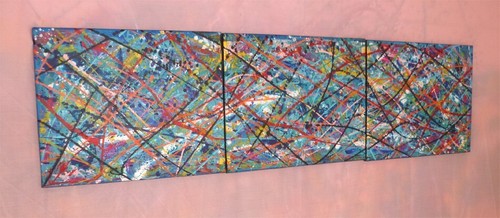 Tableau triptyque acrylique - tableau,