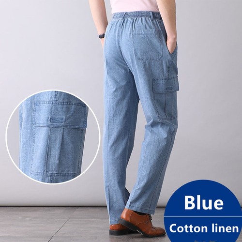Hommes coton lin - coton, pantalon