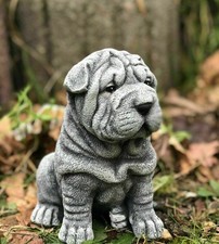 Figurine en pierre Shar-Pei résistant au gel résistant aux intempéries...