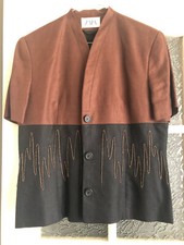 Veste Zapa manches courtes bicolore noire et marron T42 - Neuve