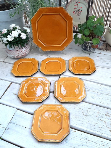 Plat 6 assiettes desserts - assiettes,